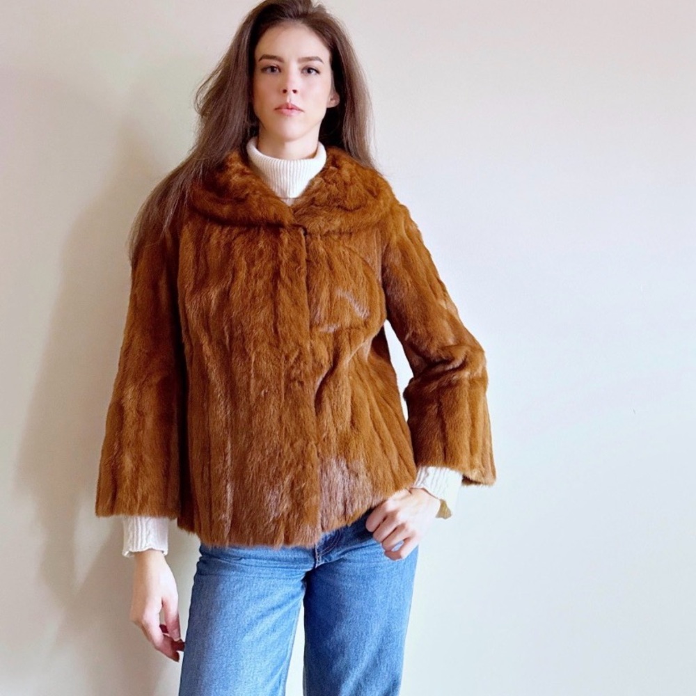 Vintage Mid Century Real Fur Coat
